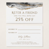 グレー金ゴールドエージェント紹介カード (正面&裏面)