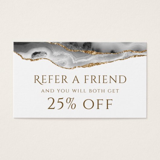 グレー金ゴールドエージェント紹介カード (正面)