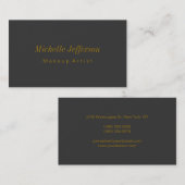 グレー金ゴールドカラープロフェッショナルメイクアップアーティスト 名刺 (正面/裏面)