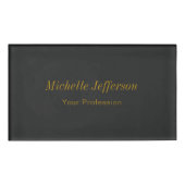 グレー金ゴールドカラープロフェッショナルメイクアップアーティスト 名札 (正面)