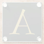 グレー金ゴールドカラーモノグラムプロフェッショナル ガラスコースター (裏面)