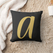 グレー金ゴールドカラーモノグラムプロフェッショナル クッション (ブランケット)