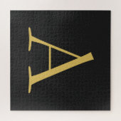 グレー金ゴールドカラーモノグラムプロフェッショナル ジグソーパズル (横)