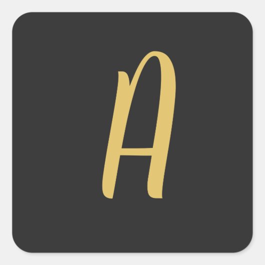 グレー金ゴールドカラーモノグラムプロフェッショナル スクエアシール (正面)