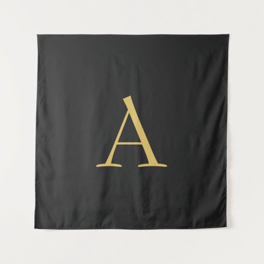 グレー金ゴールドカラーモノグラムプロフェッショナル タペストリー (正面)