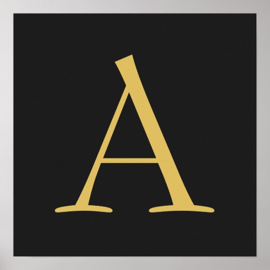 グレー金ゴールドカラーモノグラムプロフェッショナル ポスター (正面)