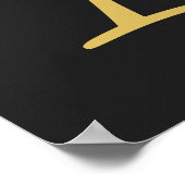 グレー金ゴールドカラーモノグラムプロフェッショナル ポスター (角)