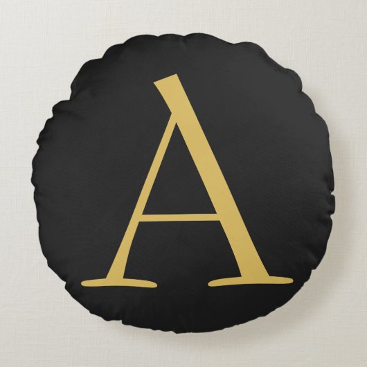 グレー金ゴールドカラーモノグラムプロフェッショナル ラウンドクッション (正面)