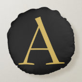 グレー金ゴールドカラーモノグラムプロフェッショナル ラウンドクッション (裏面)