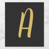 グレー金ゴールドカラーモノグラムプロフェッショナル ワインラベル (シングルラベル)