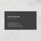 グレー金ゴールドカラー手書きスクリプト名刺 名刺 (裏面)