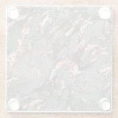 グレー金ゴールドバラマーブルモダンデザイン ガラスコースター (裏面)