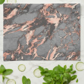 グレー金ゴールドバラマーブルモダンデザイン キッチンタオル (折り畳み)