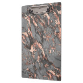 グレー金ゴールドバラマーブルモダンデザイン クリップボード (左)