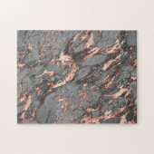 グレー金ゴールドバラマーブルモダンデザイン ジグソーパズル (横)