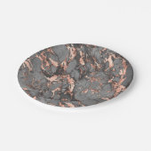 グレー金ゴールドバラマーブルモダンデザイン ペーパープレート (アングル)