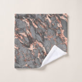 グレー金ゴールドバラ大理石モダンデザイン バスタオルセット (ウォッシュタオル)