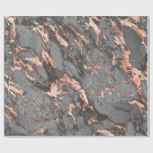 グレー金ゴールドバラ大理石モダンデザイン ラッピングペーパー (フラット)