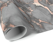 グレー金ゴールドバラ大理石モダンデザイン ラッピングペーパー (ロールコーナー)