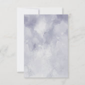 グレー金ゴールドパープルバタフライエレガントブライダルシャワー サンキューカード (裏面)