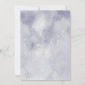 グレー金ゴールドパープルバタフライエレガントブライダルシャワー 招待状 (裏面)