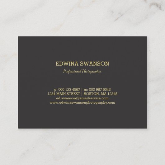 グレー金ゴールドフォトコラージュ写真家 名刺 (裏面)