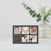 グレー金ゴールドフォトコラージュ写真家 名刺 (スタンド正面)