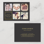 グレー金ゴールドフォトコラージュ写真家 名刺 (正面/裏面)