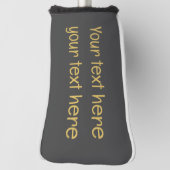 グレー金ゴールドプロフェッショナルトレンディーミニマリストオウン文字 ゴルフヘッドカバー (回転90)