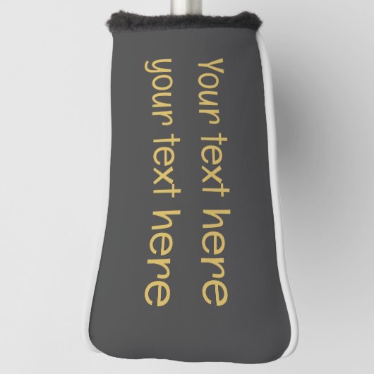 グレー金ゴールドプロフェッショナルトレンディーミニマリストオウン文字 ゴルフヘッドカバー (回転90)