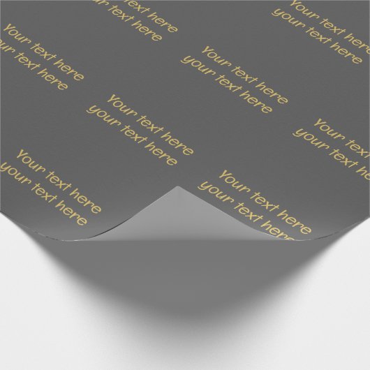 グレー金ゴールドプロフェッショナルトレンディーミニマリストオウン文字 ラッピングペーパー (角)