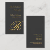 グレー金ゴールドプロフェッショナルモノグラム名刺 名刺 (正面/裏面)