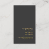 グレー金ゴールドプロフェッショナルモノグラム名刺 名刺 (裏面)