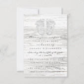 グレー金ゴールドベビーシャワー足ウッドホワイトガールボーイ 招待状 (正面)