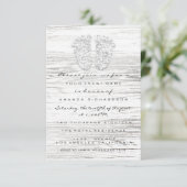 グレー金ゴールドベビーシャワー足ウッドホワイトガールボーイ 招待状 (スタンド正面)