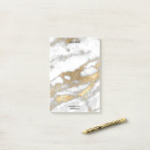 グレー金ゴールドホワイトマーブルストーン名アドレスルクス ポストイット (デスク上)