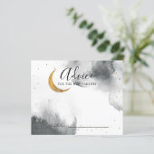 グレー金ゴールドムーンスターズベビーシャワーアドバイスカード (スタンド正面)