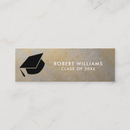 グレー金ゴールドメタルグレードキャップ卒業用インサート スキニー名刺