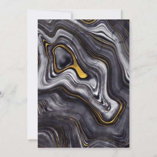 グレー金ゴールドモダンエーゲートエレガントウェディング 招待状 (裏面)