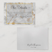 グレー金ゴールド大理石ゲート&スクエレガントリモダンプト エンクロージャーカード (正面/裏面)