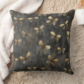 グレー金ゴールド素朴ホタルプリント クッション (ブランケット)