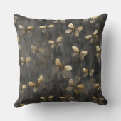 グレー金ゴールド素朴ホタルプリント クッション (裏面)