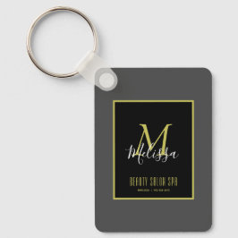 グレー金ゴールド美しいサロンスパモノグラム キーホルダー