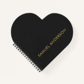 グレー金ゴールド色プロフェッショナルの名前の追加 ノートブック (正面)