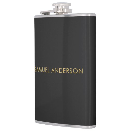 グレー金ゴールド色プロフェッショナルの名前の追加 フラスク (左)