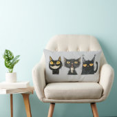 グレー間抜けキャットトリオ ランバークッション (椅子)