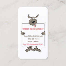 グレー間抜けドッグホールディングピケットサインペットシッター 名刺