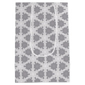 グレー霜の降りたホワイトグリッド ミディアムペーパーバッグ (裏面)