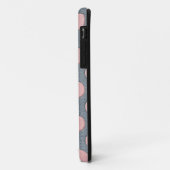 グレー革プリントのピンク水玉 Case-Mate iPhoneケース (裏面/左)