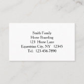 グレー馬と新郎OTTBの名刺 名刺 (裏面)